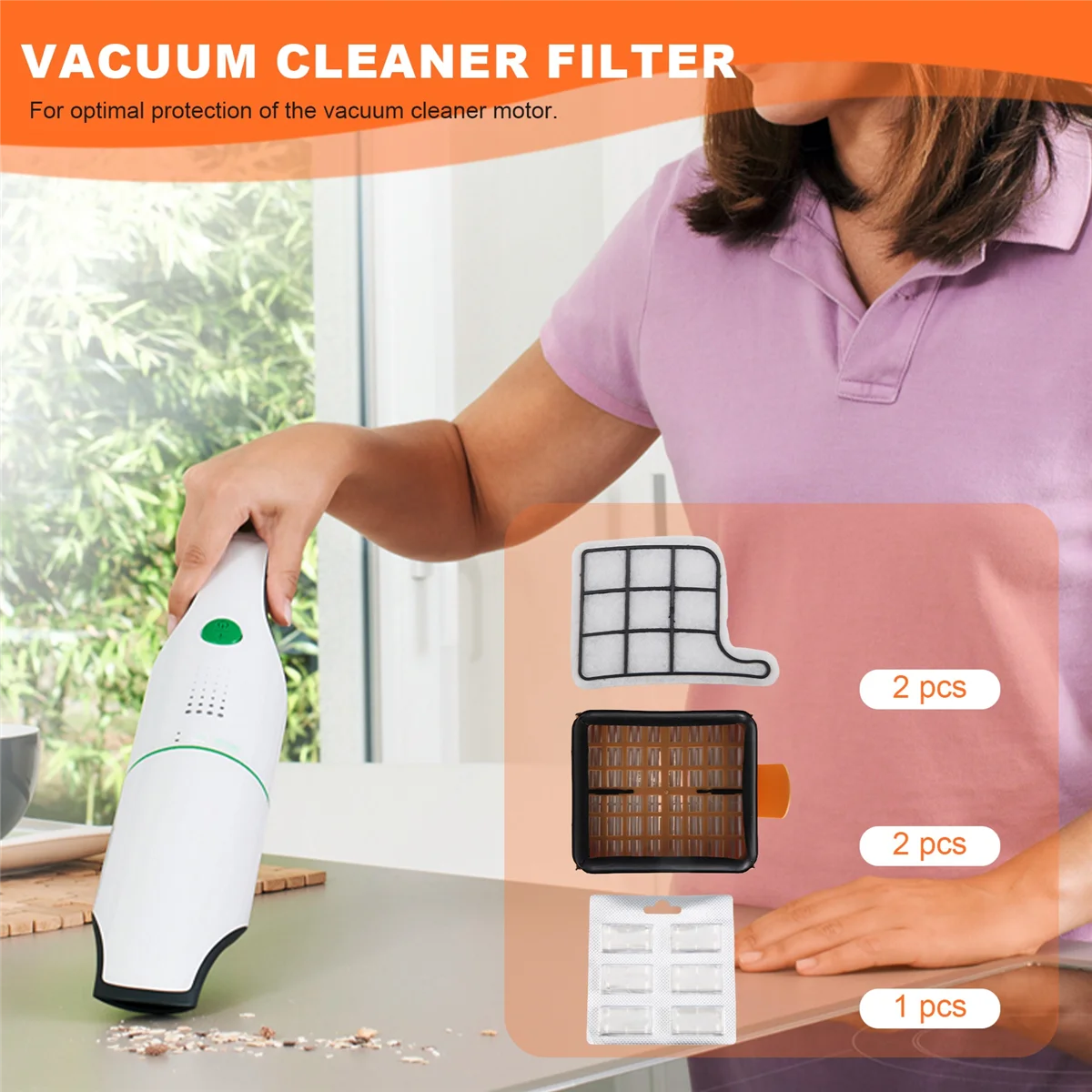 Наборы зубов для Vorwerk - Kobold 135/136 / 135SC VK135 VK136 2 x гигиенических фильтра + защитных