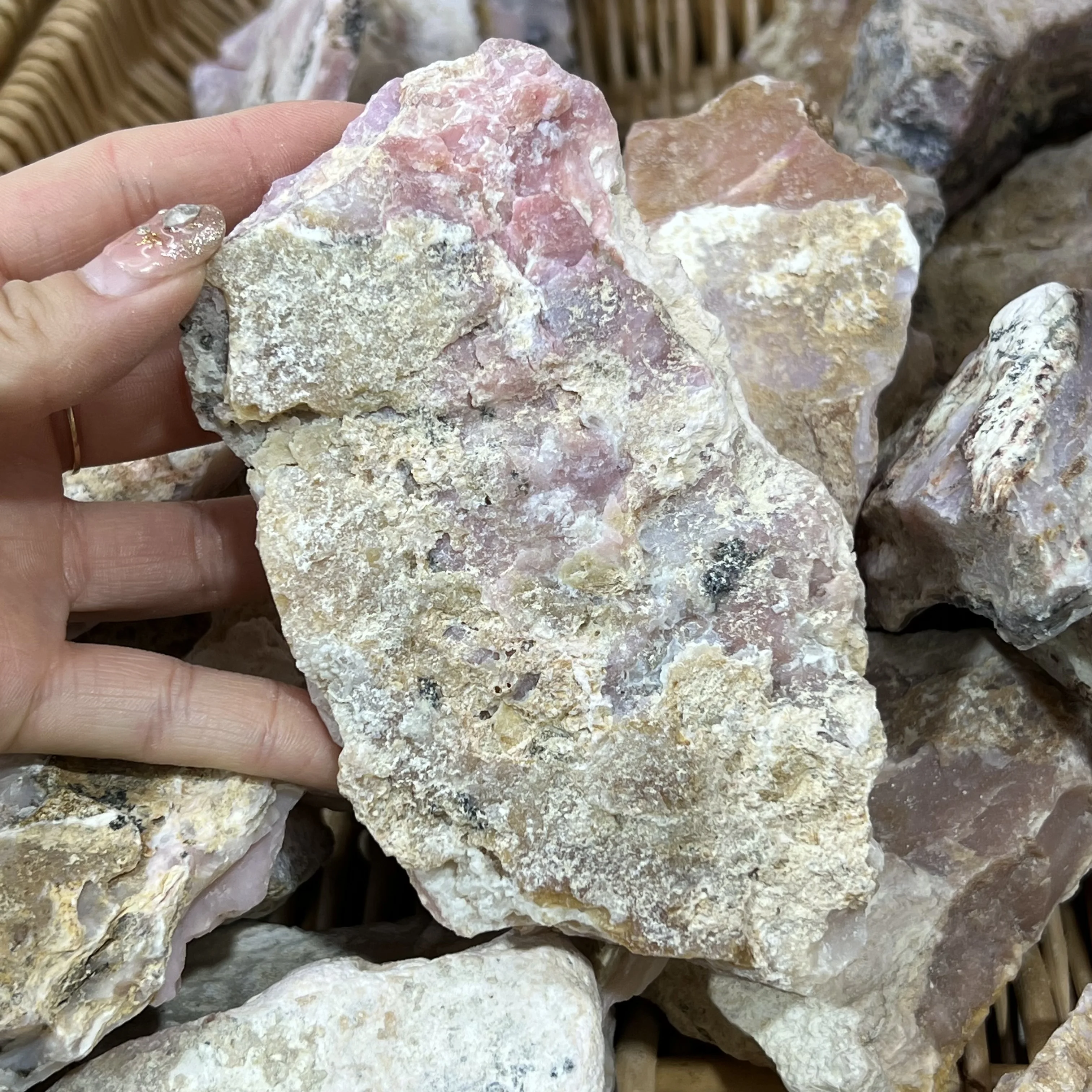 

Natural Pink Opal Rock Rough Crystal Mineral Specimens Healing Collection Gemstone