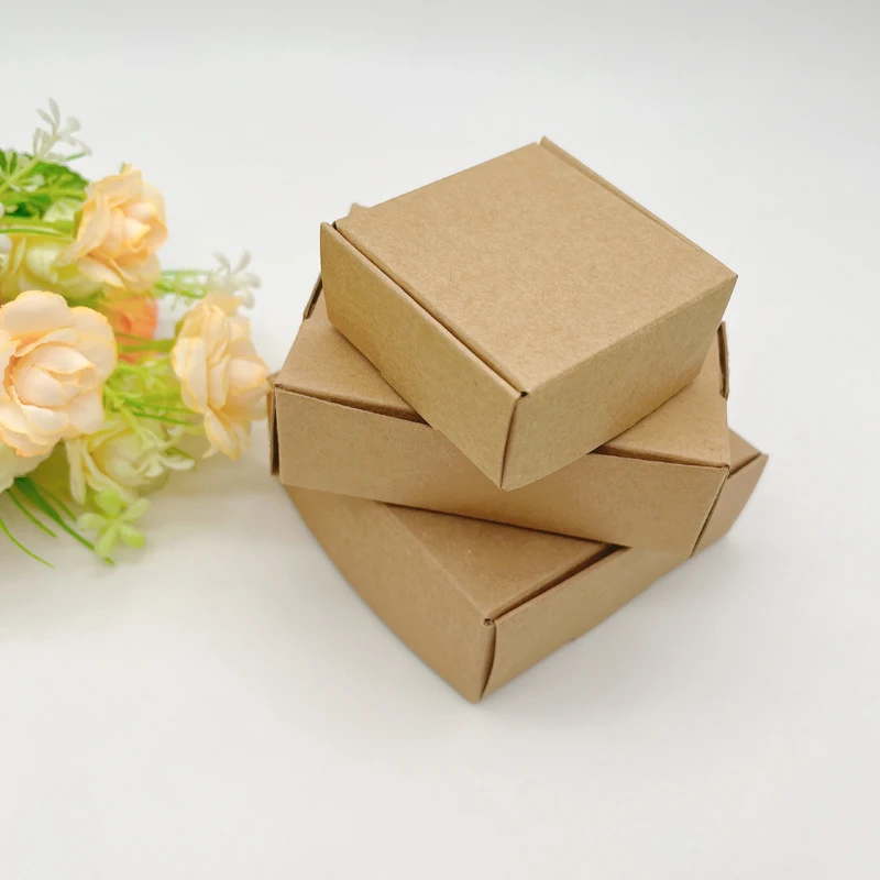 

5pcs Kraft Paper Storage Boxes Kraft Paper Gift Box Wedding Gift Packaging Box Wholesale Paper Boxes for Gifts Jewelry Packaging