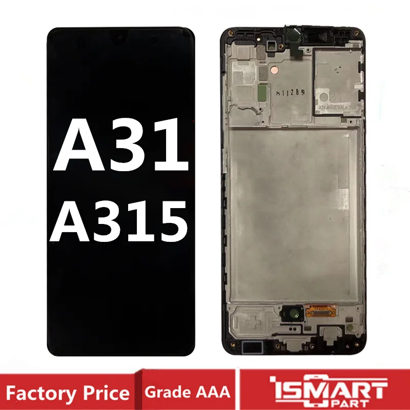 

AMOLED A31 Lcd For Samsung Galaxy A31 A315 Display Touch Digitizer Assembly A315F TFT Screen with Frame Replacement
