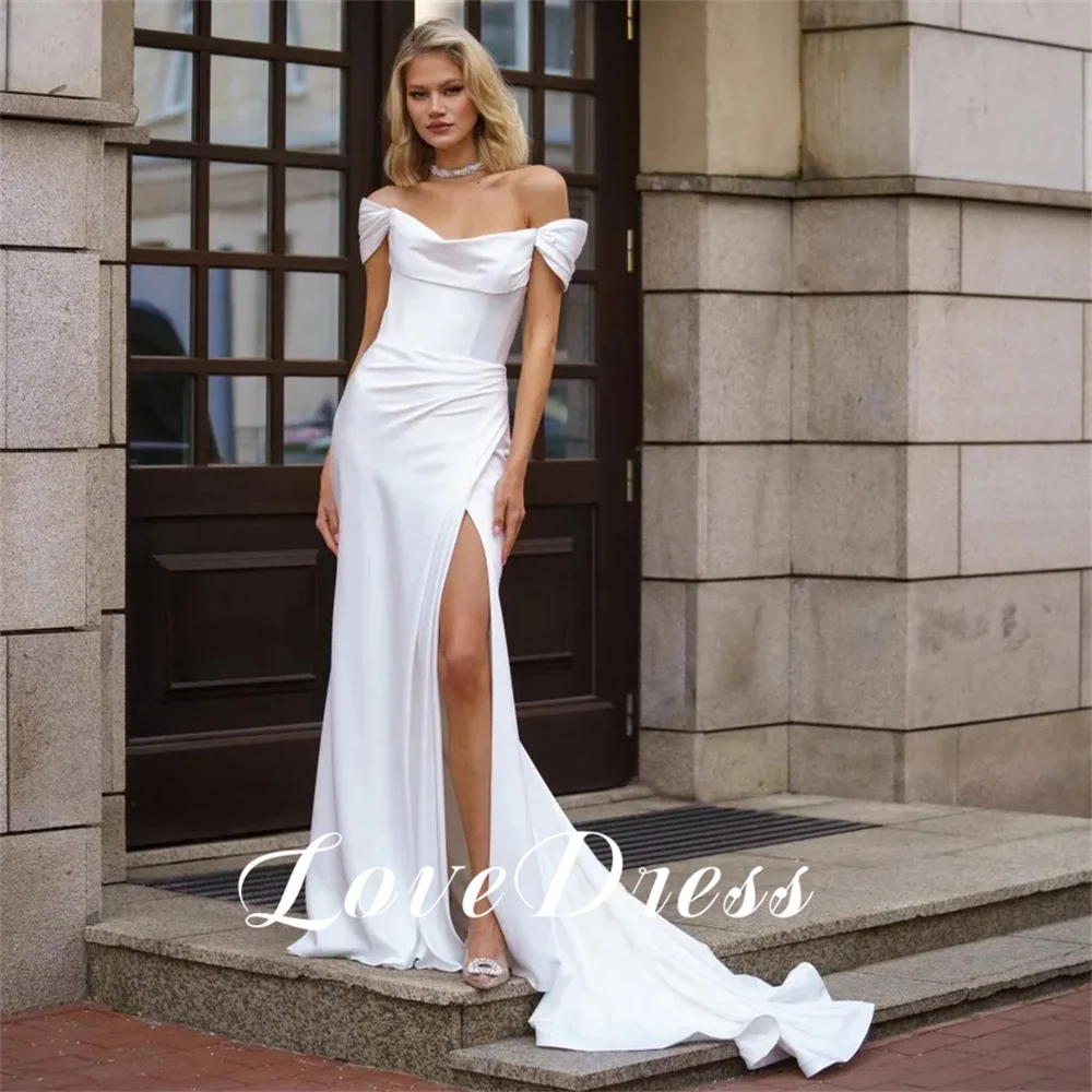 Женское свадебное платье-Русалка Love элегантное плиссированное платье до пола с
