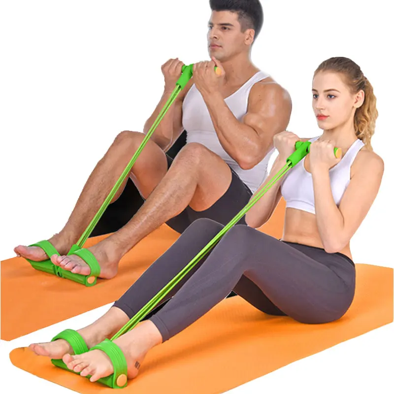 

4 Tubes Elastic Pull Rope Expander Indoor Weight Loss Fitness Trainer Home Sport Exerciser Elastic Bands For Fitness Equipment