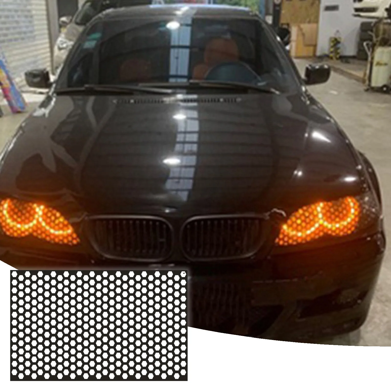 

Car Rear Tail Light Lamp Stickers Honeycomb Type Decal Fog Light Smoke Film Decoration Wrap Waterproof Decal Car Accessories