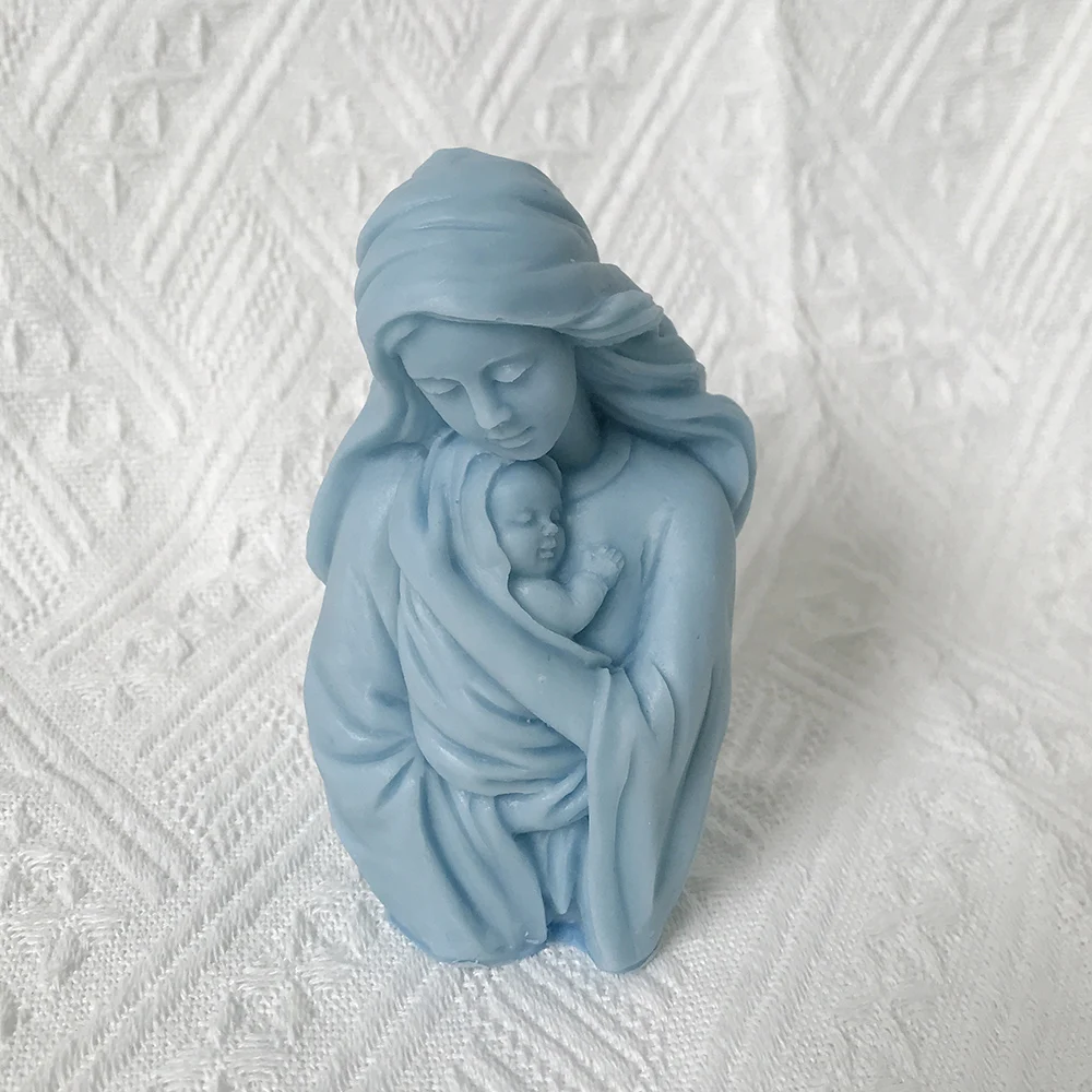 Силиконовая форма для свечей Мадонна сделай сам имитация матери и ребенка