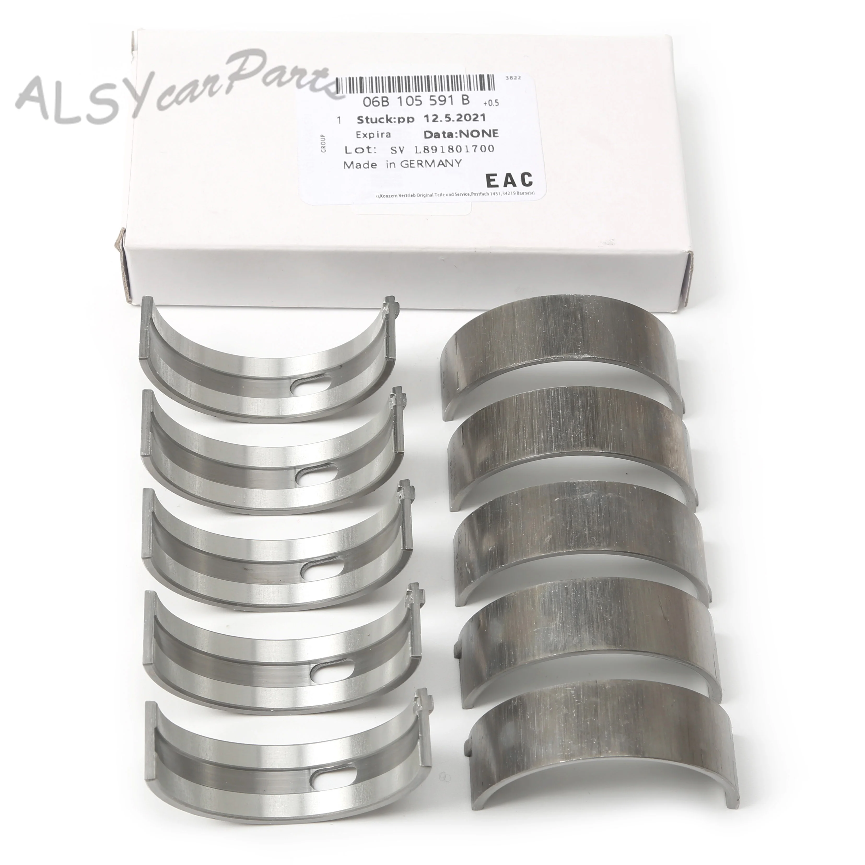

New Crankshaft Bearings Set Oversized 0.5MM 06B105591B 06B105561B For VOLKSWAGEN Beetle Golf MK4 Touran A4 A6 SKODA SEAT Toledo