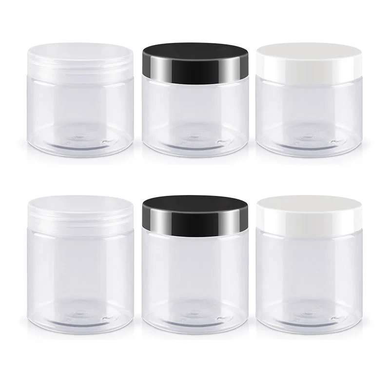 

200g 250g Transparent Round Plastic Display Pot Clear Cosmetic Cream Jar Balm 200ml 250ml Wide Mouth Sample Container Packaging