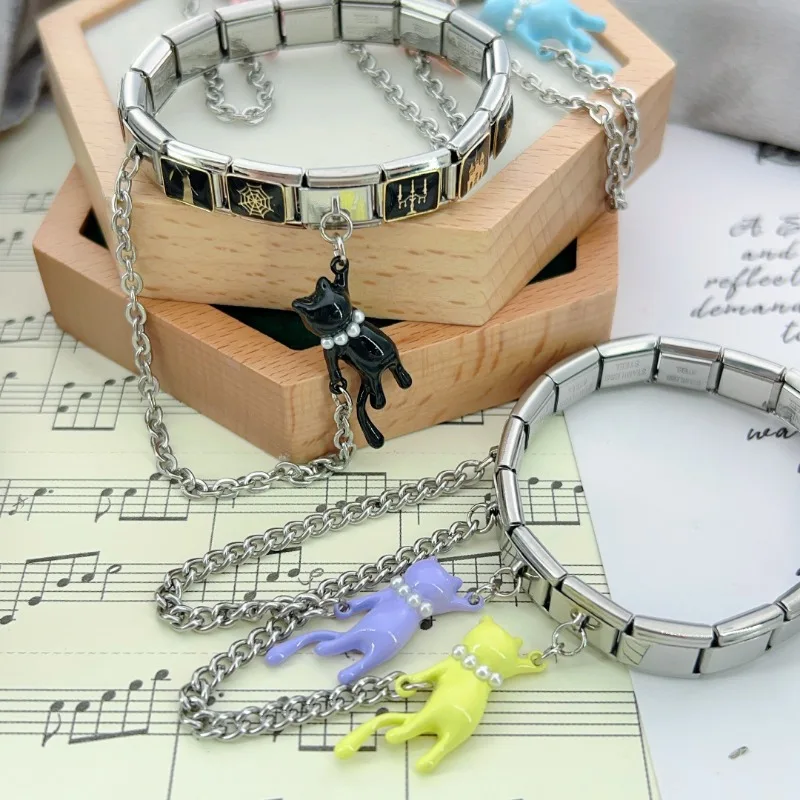 Цепочка с котом из нержавеющей стали 9 мм