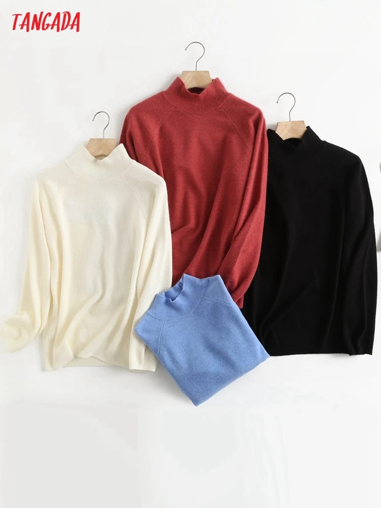 

Tangada 2021 Winter Sweaters Women Turtleneck Woolen Pull Femme Sweaters Women Pullovers Tops 6D116