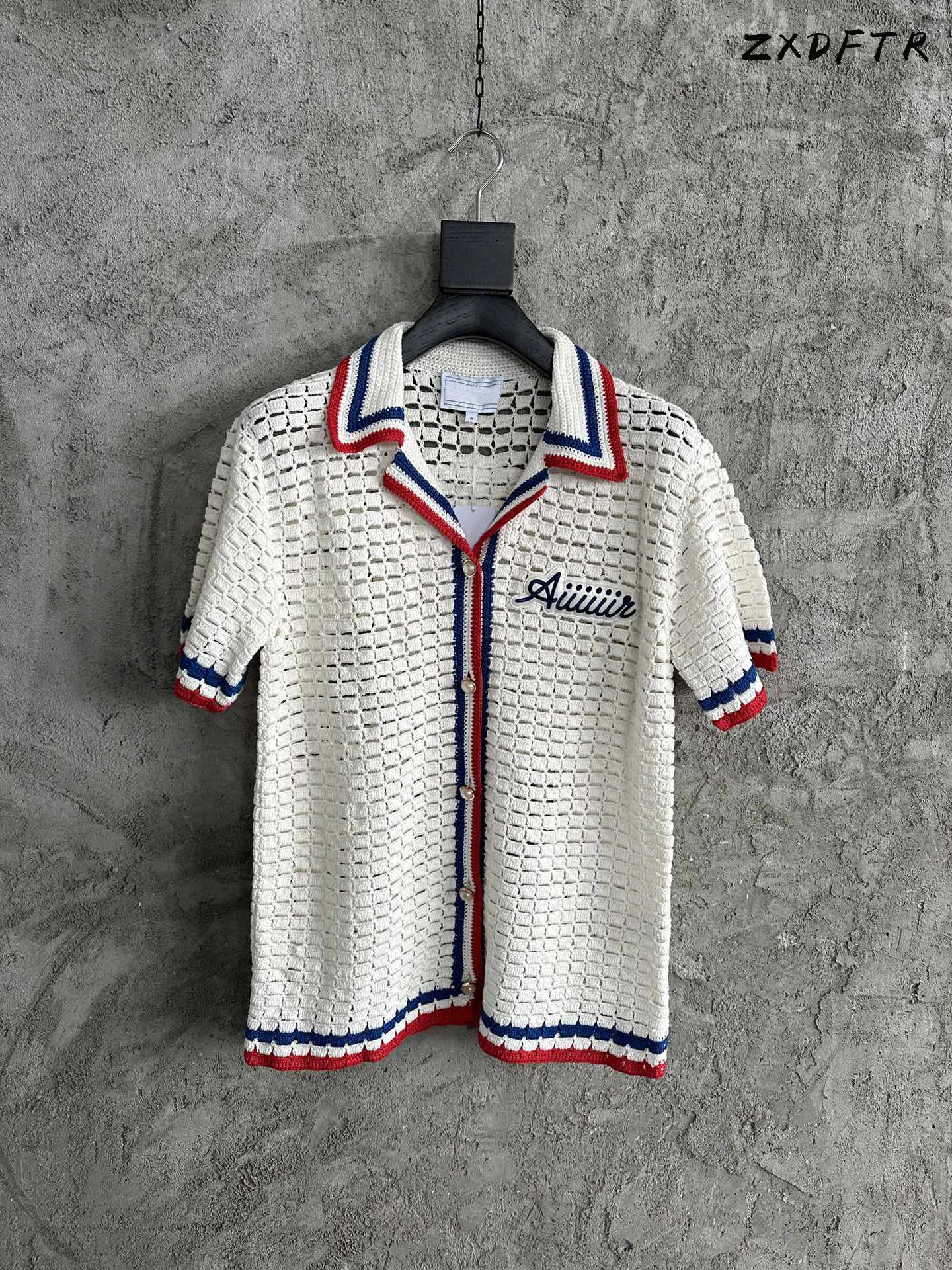 

ZXDFTR 2023SS Summer Men's Handmade Knitted Shirt