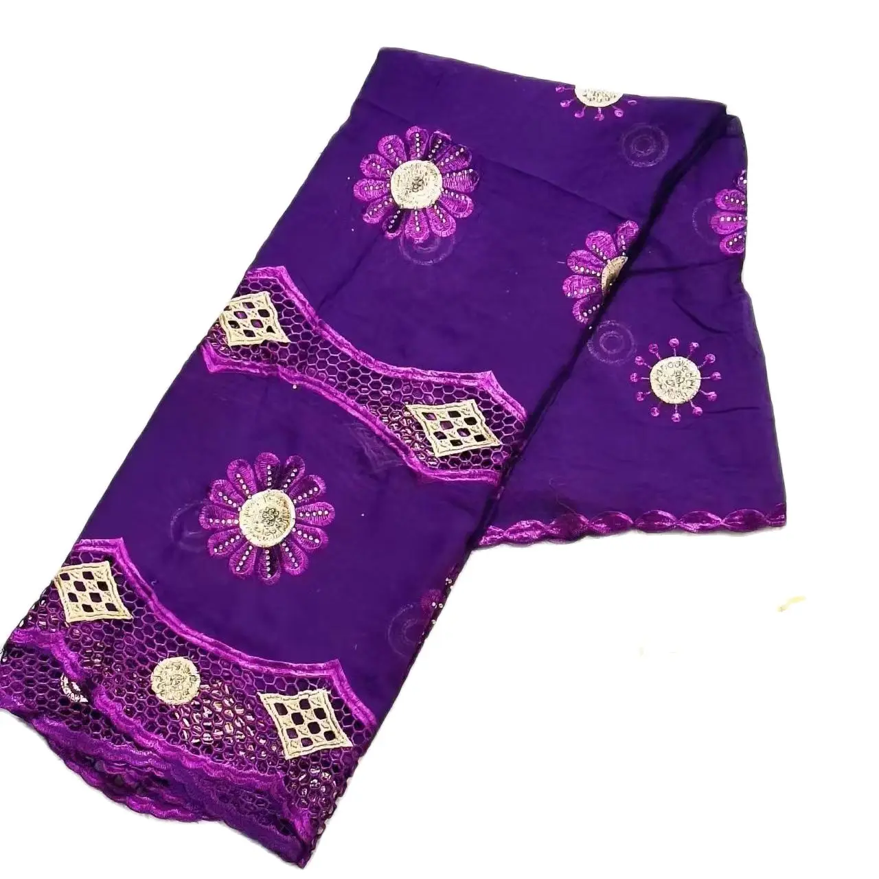 african muslim women scarf Luxury Scarf High Quality 100% Cotton Dubai African Women shawls  Embroidery Chemical Lace Scarf