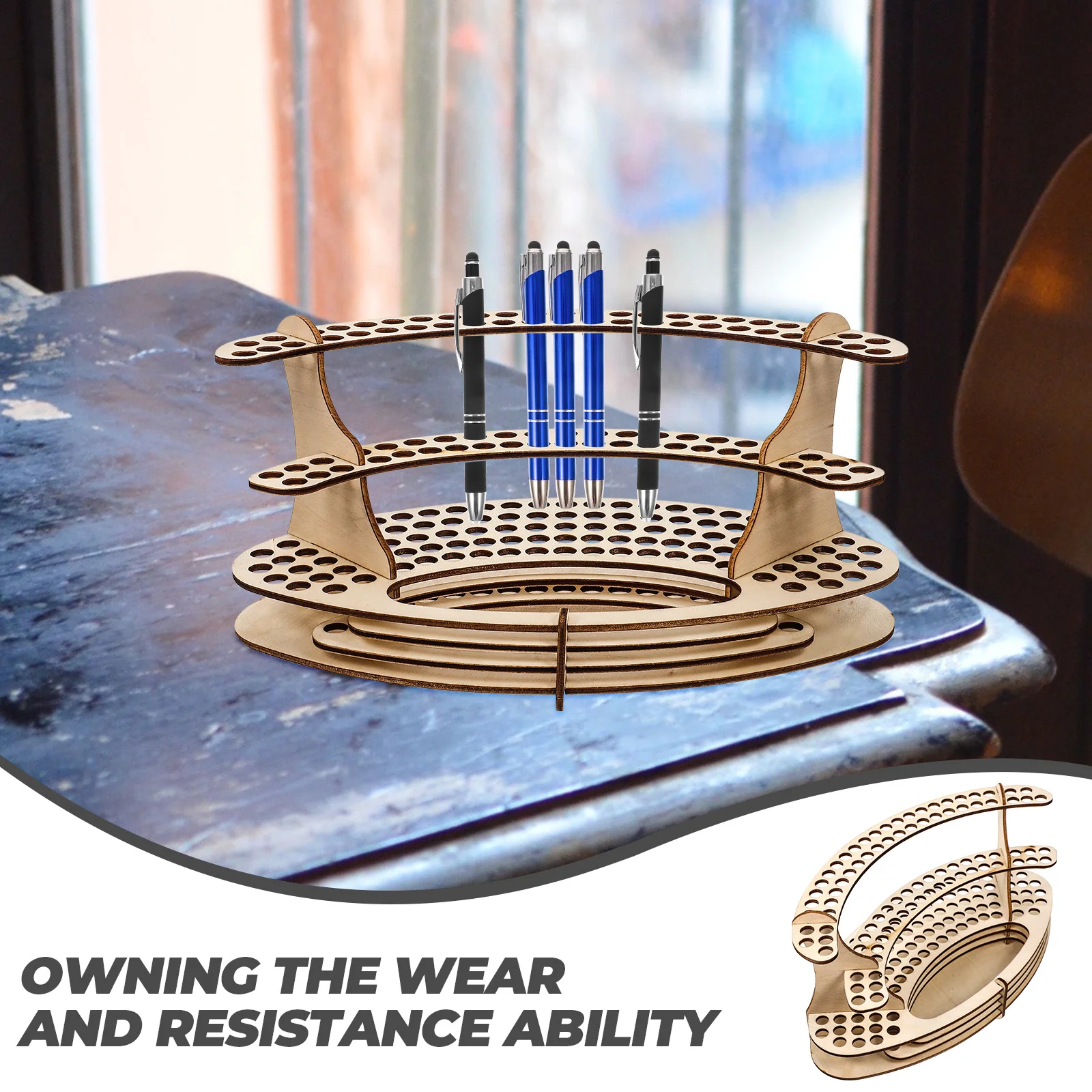 Деревянный держатель для ручек сделай сам полки демонстрации настольный