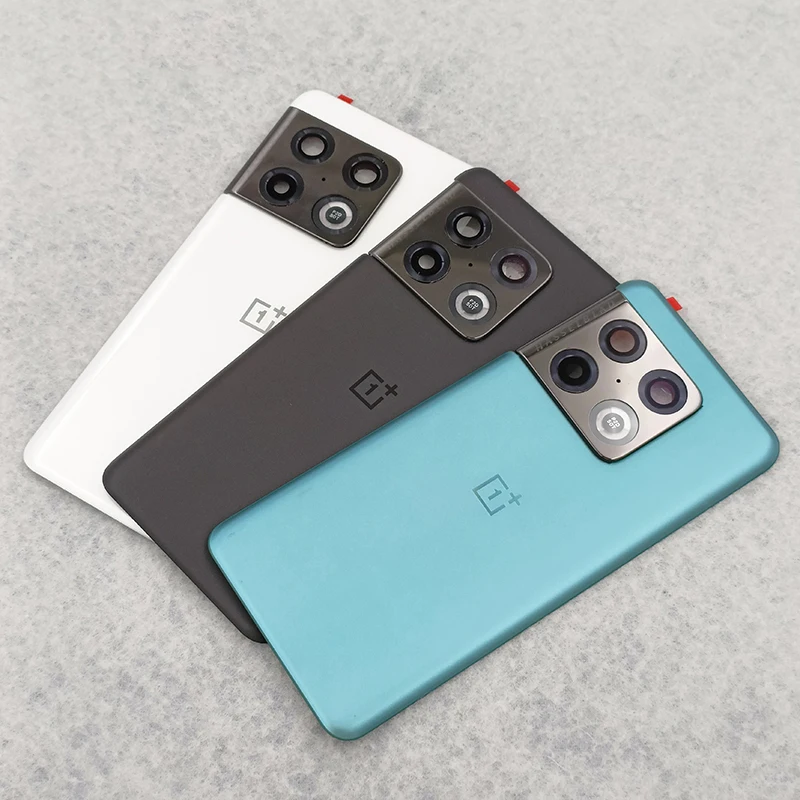 

Задняя крышка батарейного отсека для Oneplus 10 Pro, задняя панель, стеклянная дверь, чехол, ремонт, запасные части для 1 + 10Pro с объективом камеры