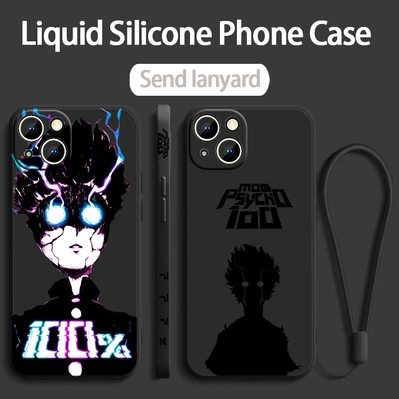 Mob Psycho 100 Anime For OPPO Reno 11 10 8T 8 7Z 7 6 5 2Z Find X5 X3 X2 Neo Lite Pro Plus Liquid Left Rope Phone Case