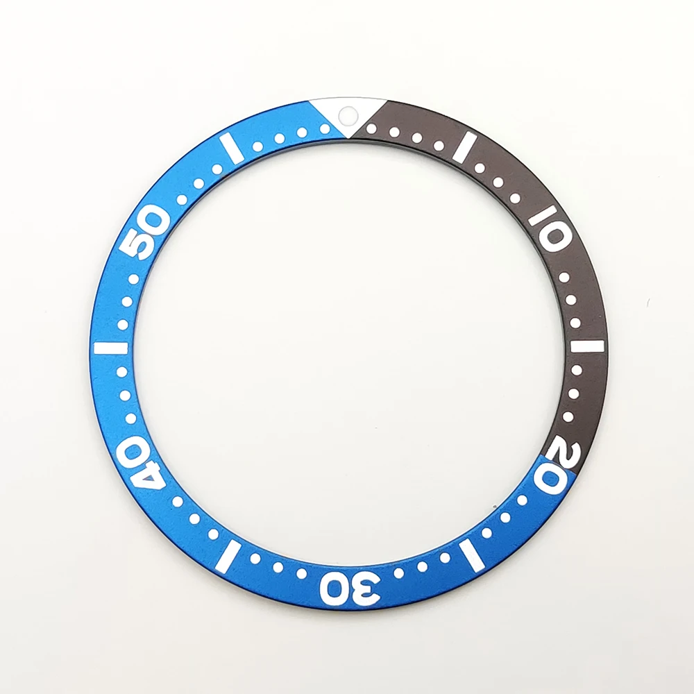 38mm Watch Bezel Accessories Sk007 Aluminum Ring New Double Color Ring Mouth Watch Bezels Parts Men Watch Accessories