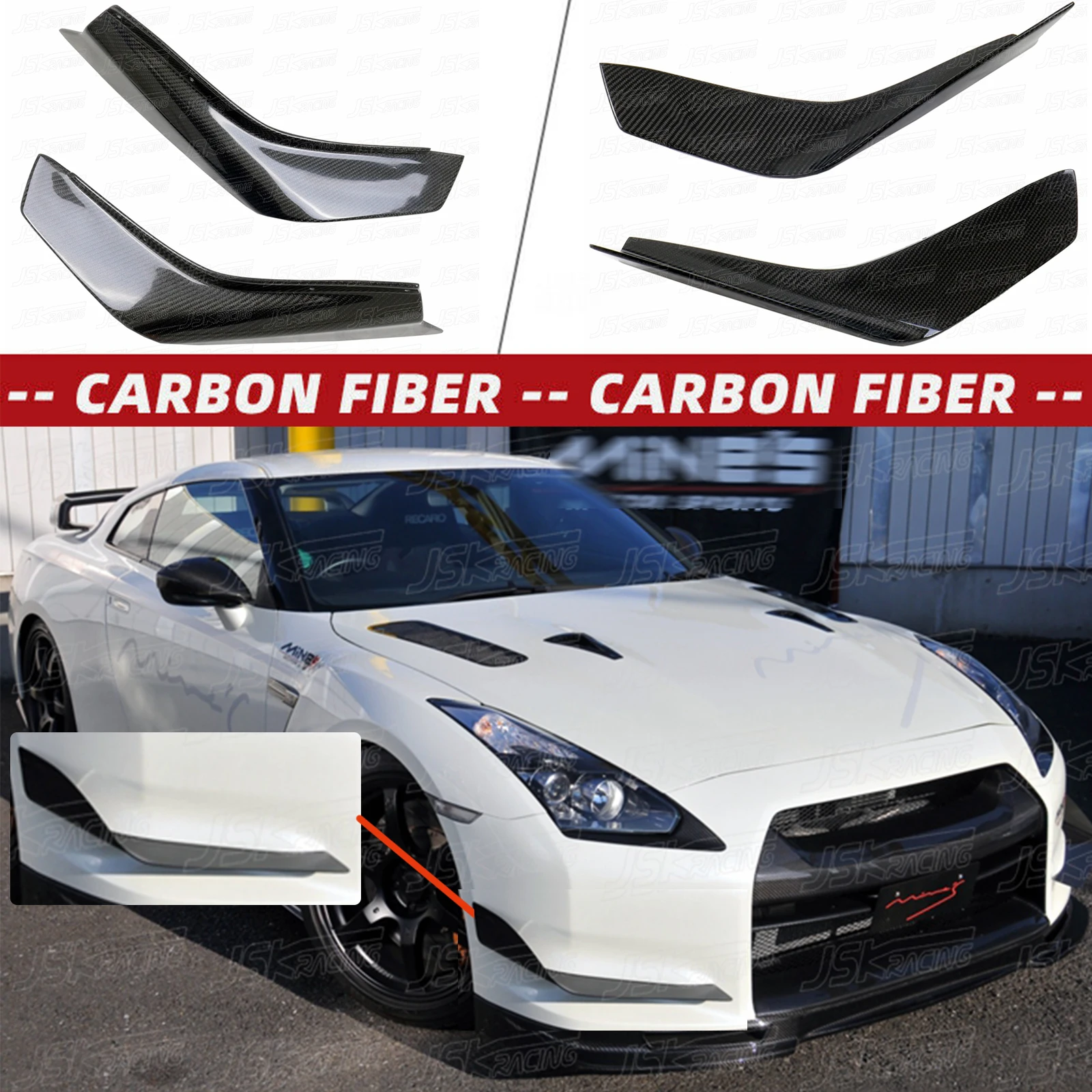 

2012-2016 мин стильные передние бамперы из углеродного волокна для GTR R35(JSKNSR508113)