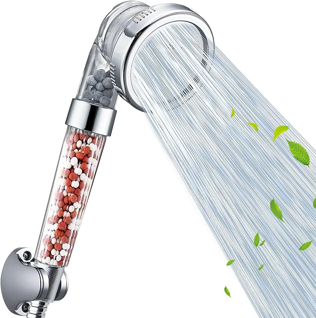 

Новая насадка для душа и ванны, регулируемая 3-режимная ручная насадка для душа высокого давления с каменным потоком и керамическими шариками с активированными отрицательными ионами