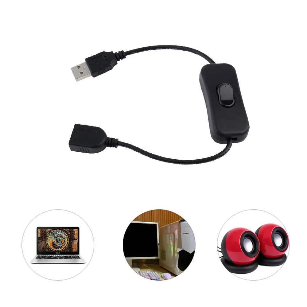 

USB Extension Cable New 30cm USB 2.0 A Male to A Female Extension Extender Black Cable With Switch ON OFF Cable Usb Cable