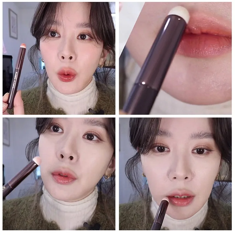 Супермягкая матовая помада кисти для растушевки мини макияжа Kumo круглая Точная