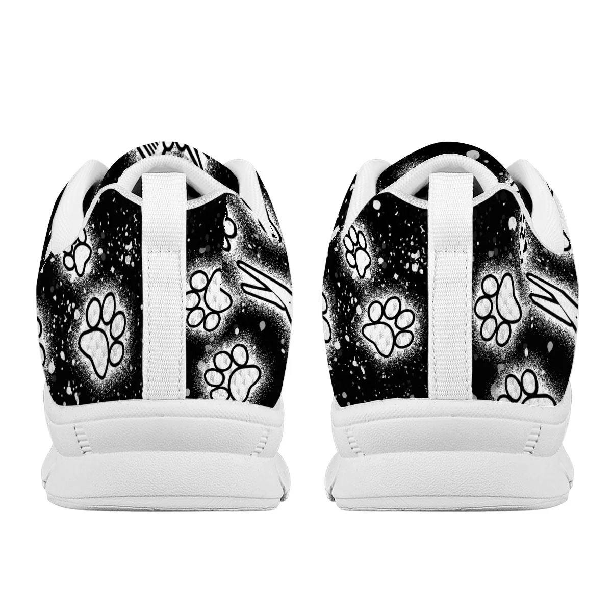 INSTANTARTS Fashion Dog Groomer Design Running Sneakers for Women Lightweight Lace up Flat Shoes Dog Paw Design Girl Mesh Shoes 