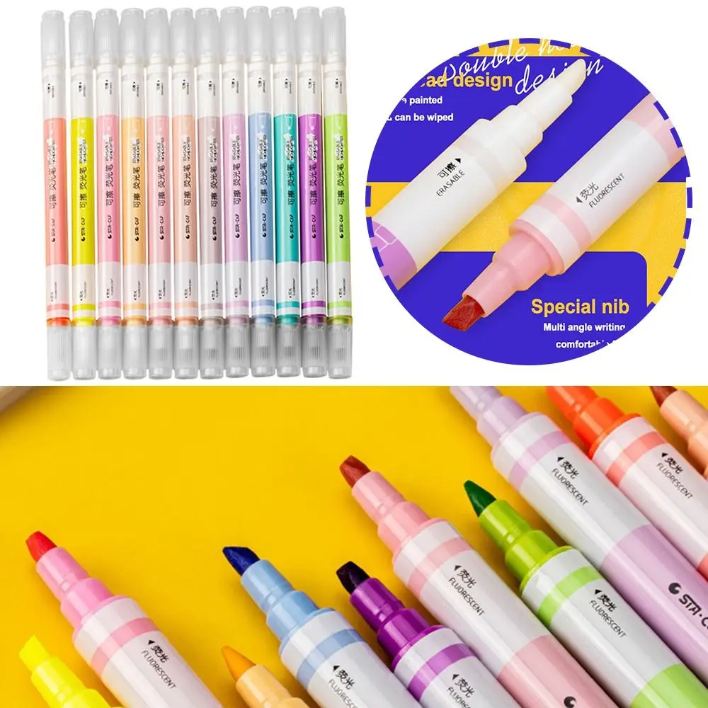 

Office Supplies Graffiti Drawing Writing Tools Double Head Key Points Markers Highlighter Pen Set Eye Care Color Pen