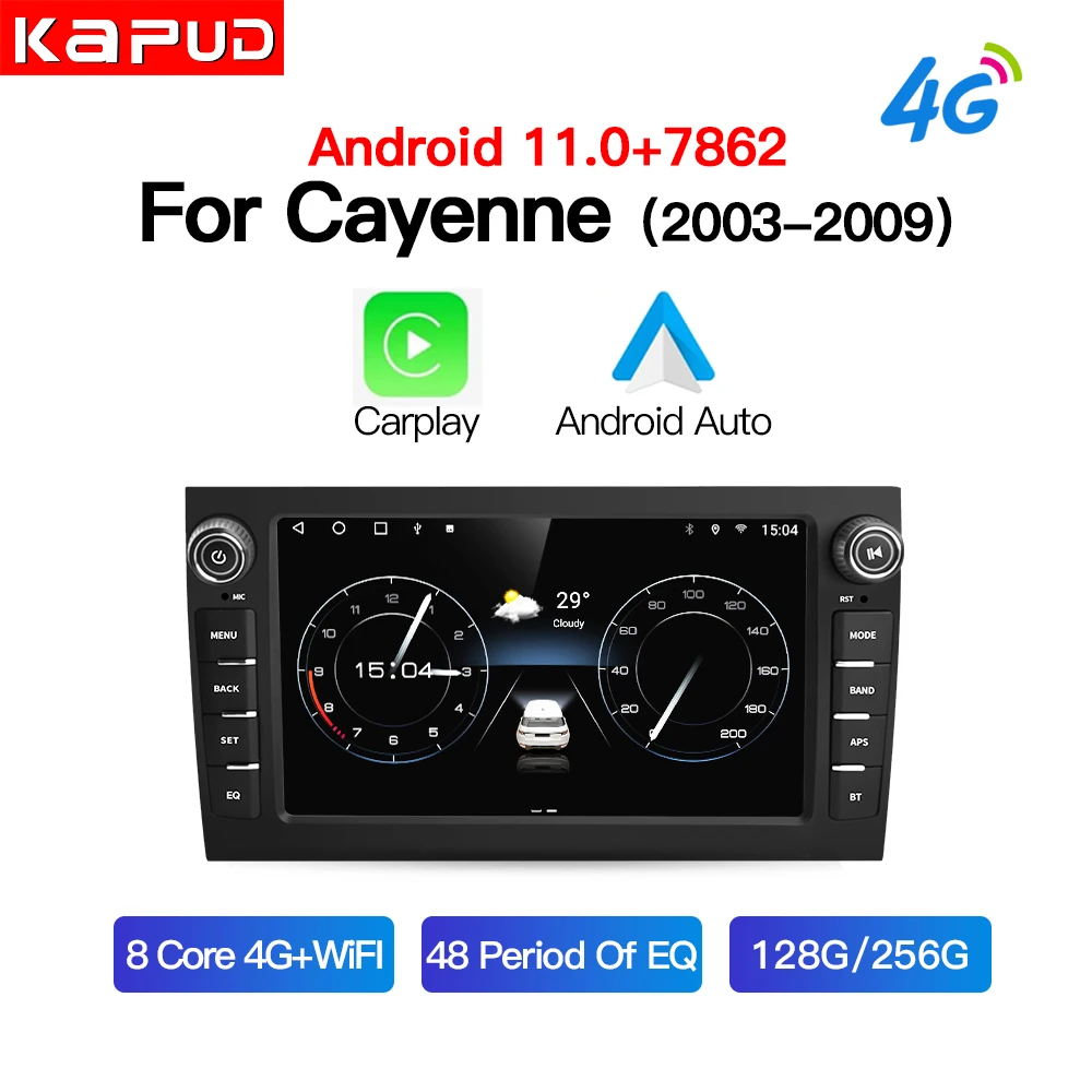 

Автомобильный радиоприемник Android 11 GPS-навигация, DSP,4G 8Core CarPlay мультимедийный плеер, стерео, для Porsche Cayenne GTS 2003-2010 DVD