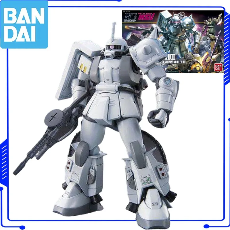 Фото Оригинальная модель Bandai HGUC 1/144 GUNDAM, аниме-фигурка MS-06R-1A ZAKUII, набор для сборки, подарок для мальчиков и девочек, коллекционная модель №1