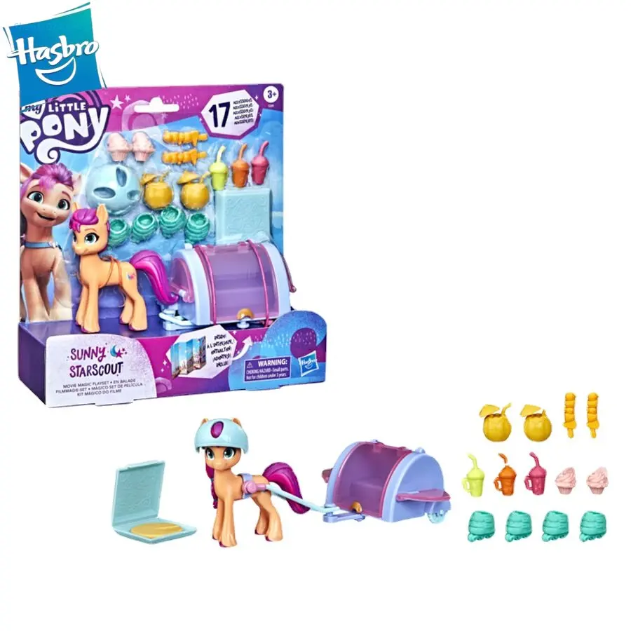 

Hasbro My Little Pony Movie Magic Playset Sunny Starscout Mobile Cold Drink Store Drink Cart Toy for Kids Gift F2449