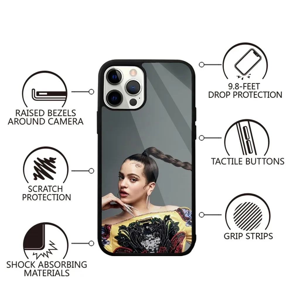 R-Rosalia S-испанский певец чехол для телефона iPhone 15 14 13 12 11 Plus Pro Max Mini Magsafe Магнитная