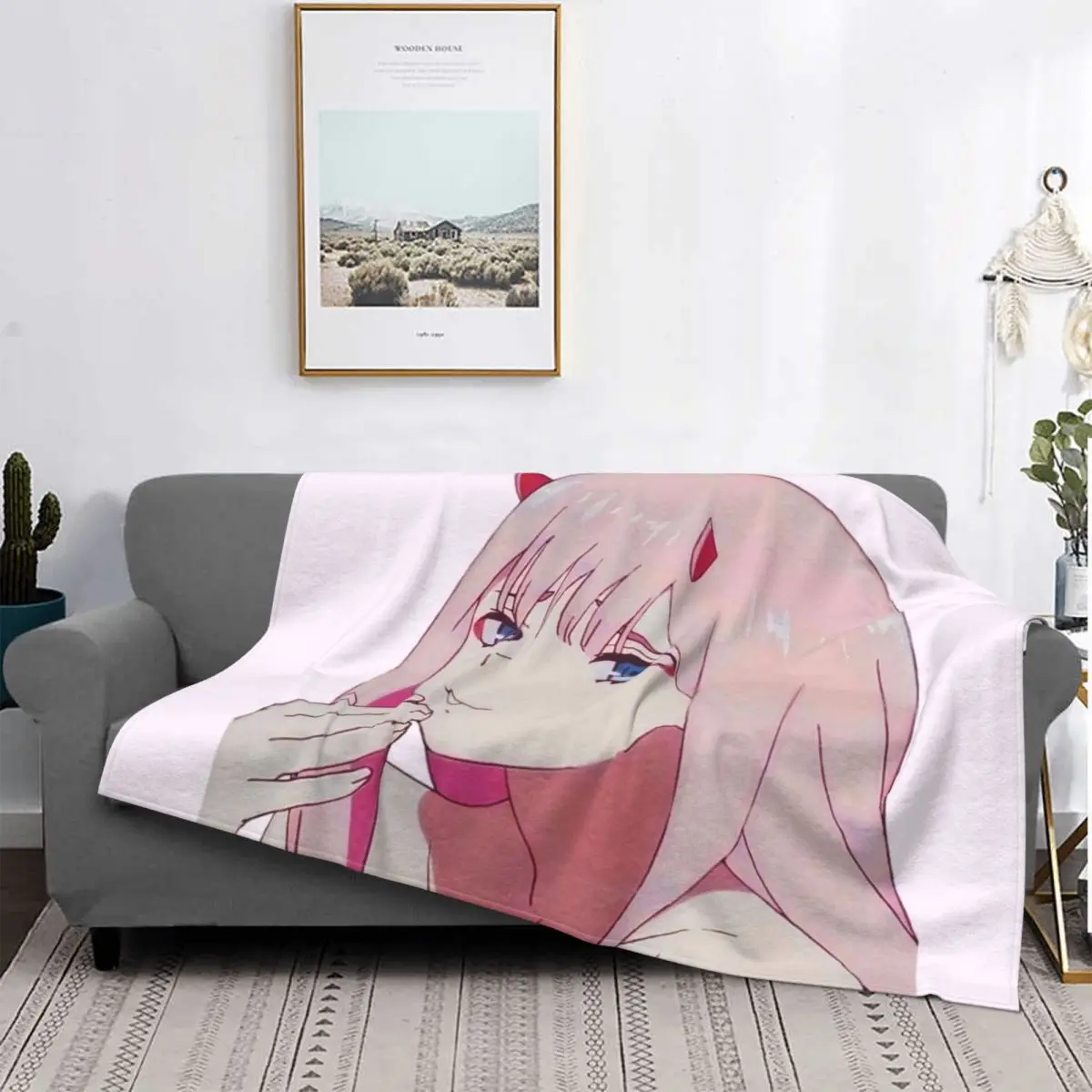 

Zero Two Darling In The Franxx Blankets Flannel Summer Manga Ultra-Soft Throw Blanket for Sofa Outdoor Plush Thin Quilt