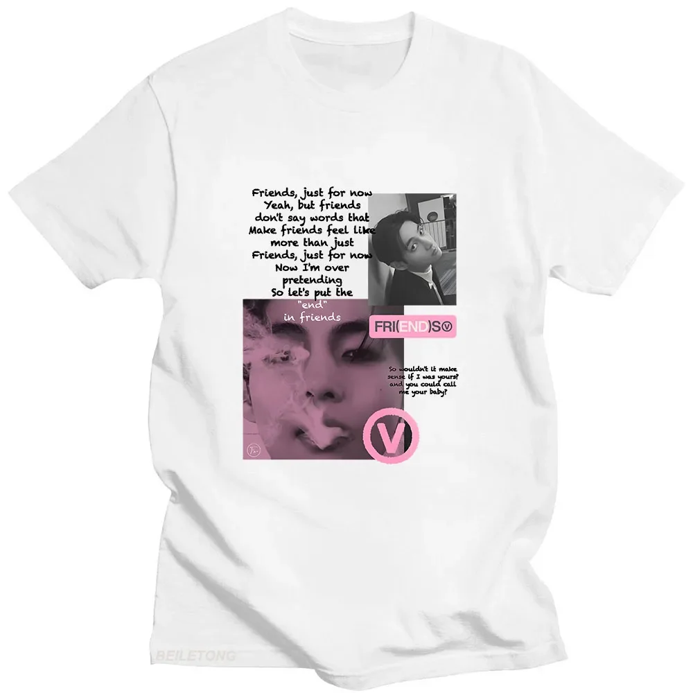 Футболки Kpop Taehyung Fri(end)s летняя хлопковая футболка с коротким рукавом женская и