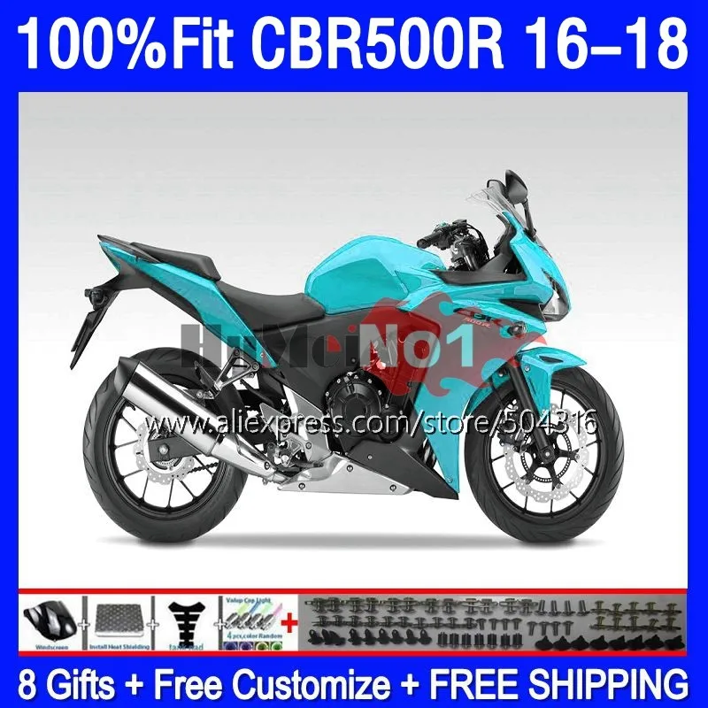 

Injection Body For HONDA CBR500 CBR 500 R 500R RR CBR500R 16 17 18 178MC.7 500CC CBR-500R 2016 2017 2018 Fairings Glossy Cyan