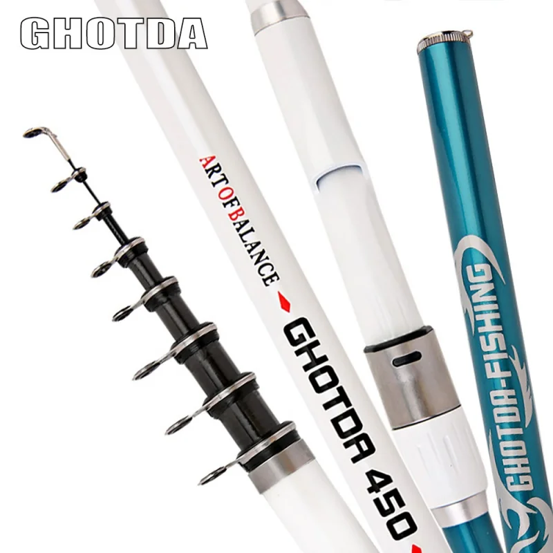 

GHOTDA Spinning Fishing Rod Carbon Fiber Telescopic Rock Fishing Rod Carp Feeder Rod Surf Spinning Rod 3.6/4.5/5.4/6.3M