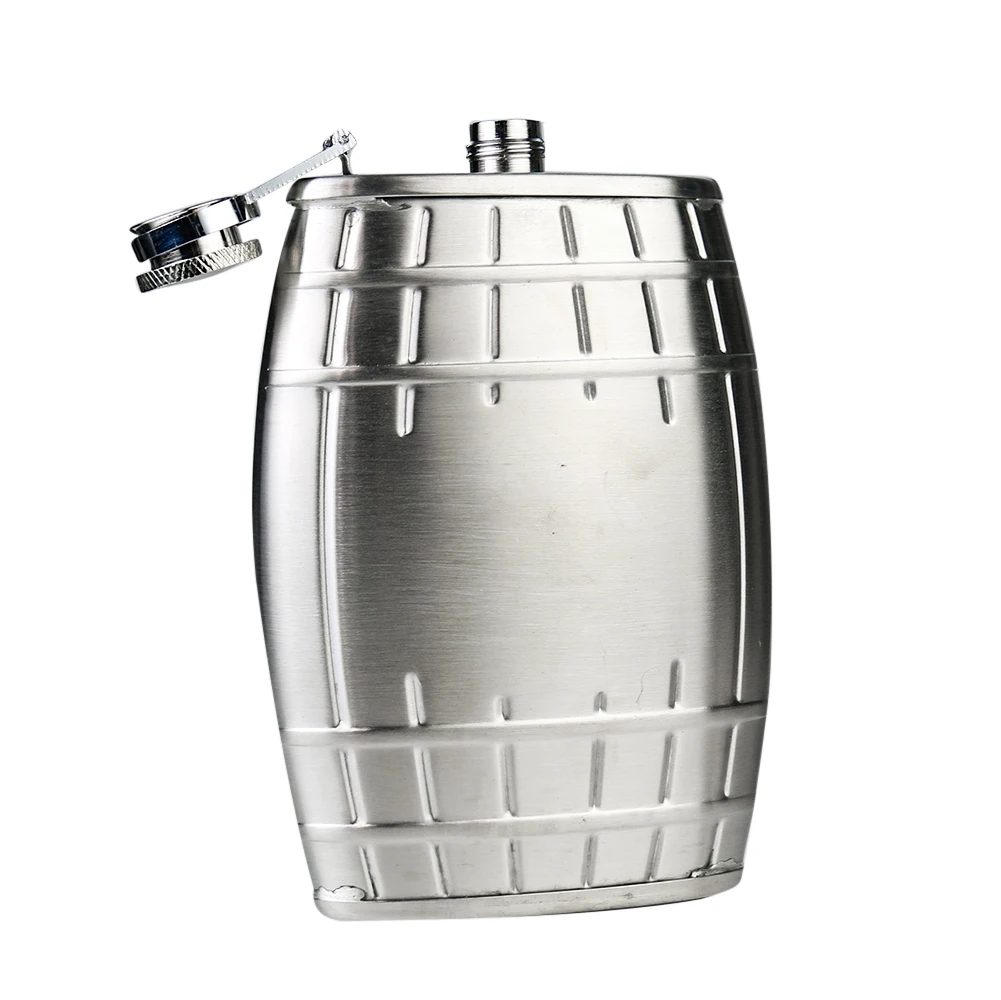 6 OZ Vodka Hip Flasks 304 Stainless Steel  Alcohol Whiskey Pocket Flagon Wine Barrel Bottle Outdoor Travel Picnic Portable Pot