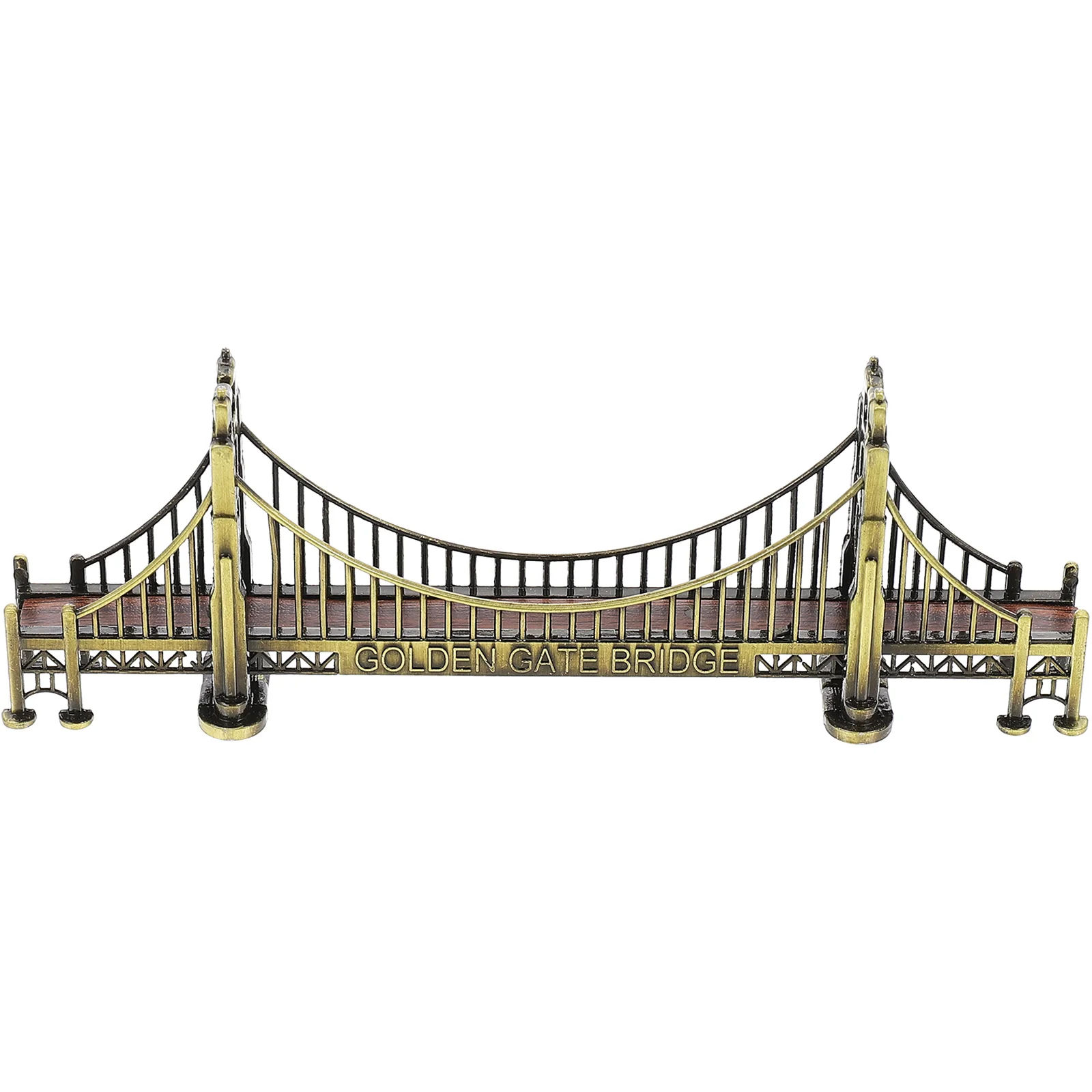 

Bridge Model Gate Golden Building Statue Desktop Metal Architectural American Ornament Craft Figurefigurines Decortoy Kids