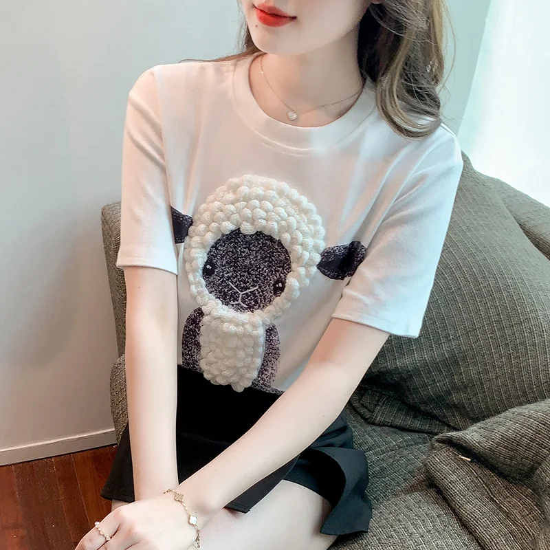 

2022 Summer Top Graphic T Shirts Short Sleeve Woman Tshirts O-Neck Tee Shirt Femme Cotton Camisetas De Mujer Dames Kleding