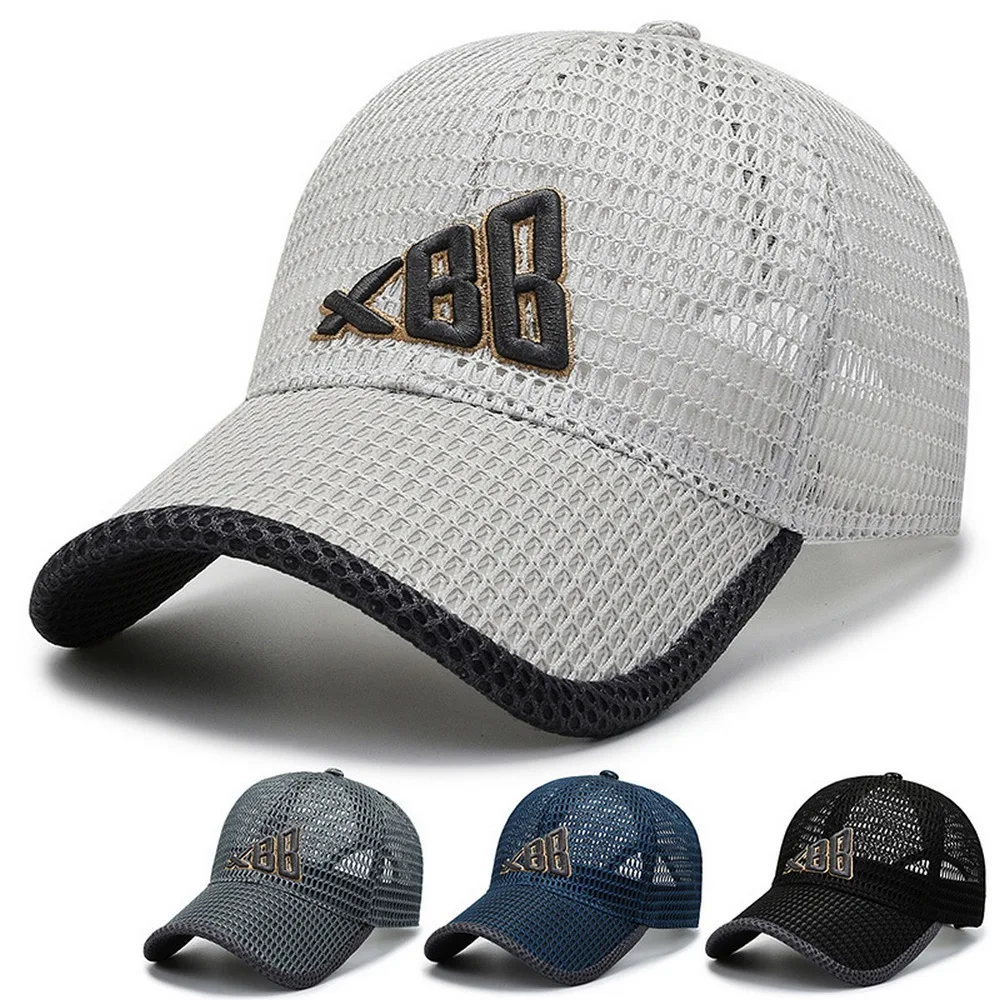 

Summer Men Baseball Caps Large Mesh Design Embroidery BBX Cotton Sports Breathable Male Hats 56-60cm Adjustable BQ0488