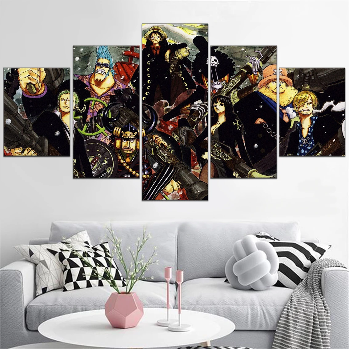 

Wall Art HD Prints Home Decoration 5 Pieces Canvas One Piece Painting Modular Luffy Zoro Pictures For Living Room Artwork Poster