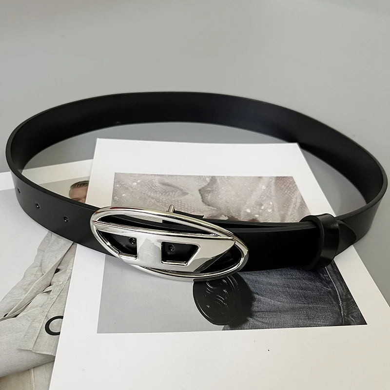 

Width 3.8cm Vintage New A Letter D Buckle Metal Snap Buckle Men And Women Belt Fashion luxury design jean waistband Women Belt