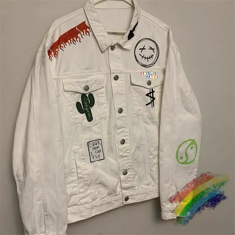 

2021ss Travis Scott Cactus Jack Jacket Jackboys Jacket Men Women 1:1 Best Quality Graffiti Embroidery Casual Coat Jackets
