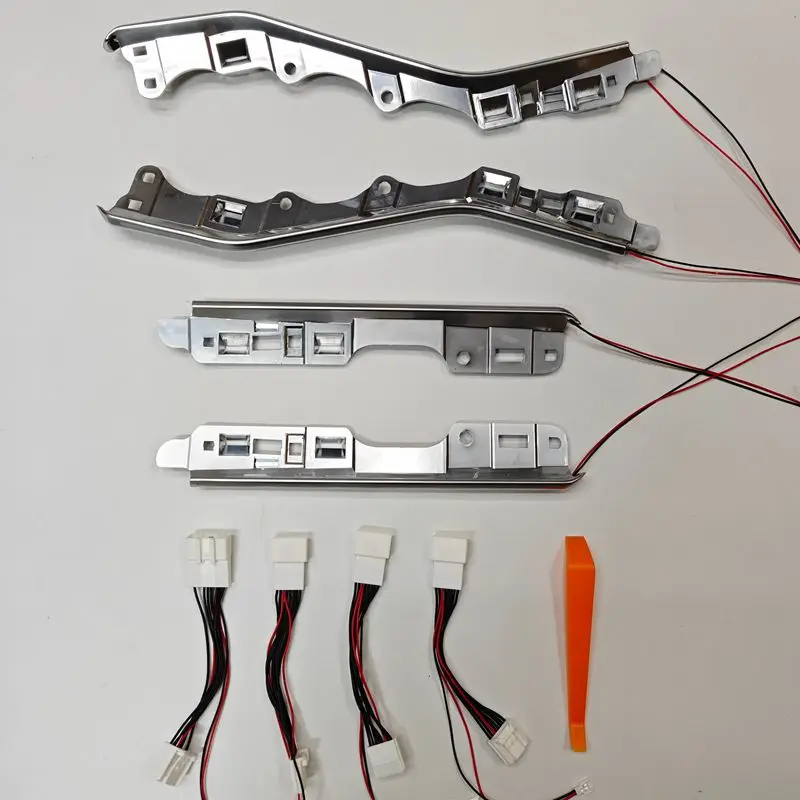 

Подсветка дверной панели, окружающее освещение для Toyota Highlander 2022-2024, светодиодная накладка двери, ледяной синий цвет, внутренняя световая полоса