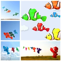 free shipping large fish kites pendant ripstop nylon soft kites fabric outdoor toys flying kite reel windsocks sales