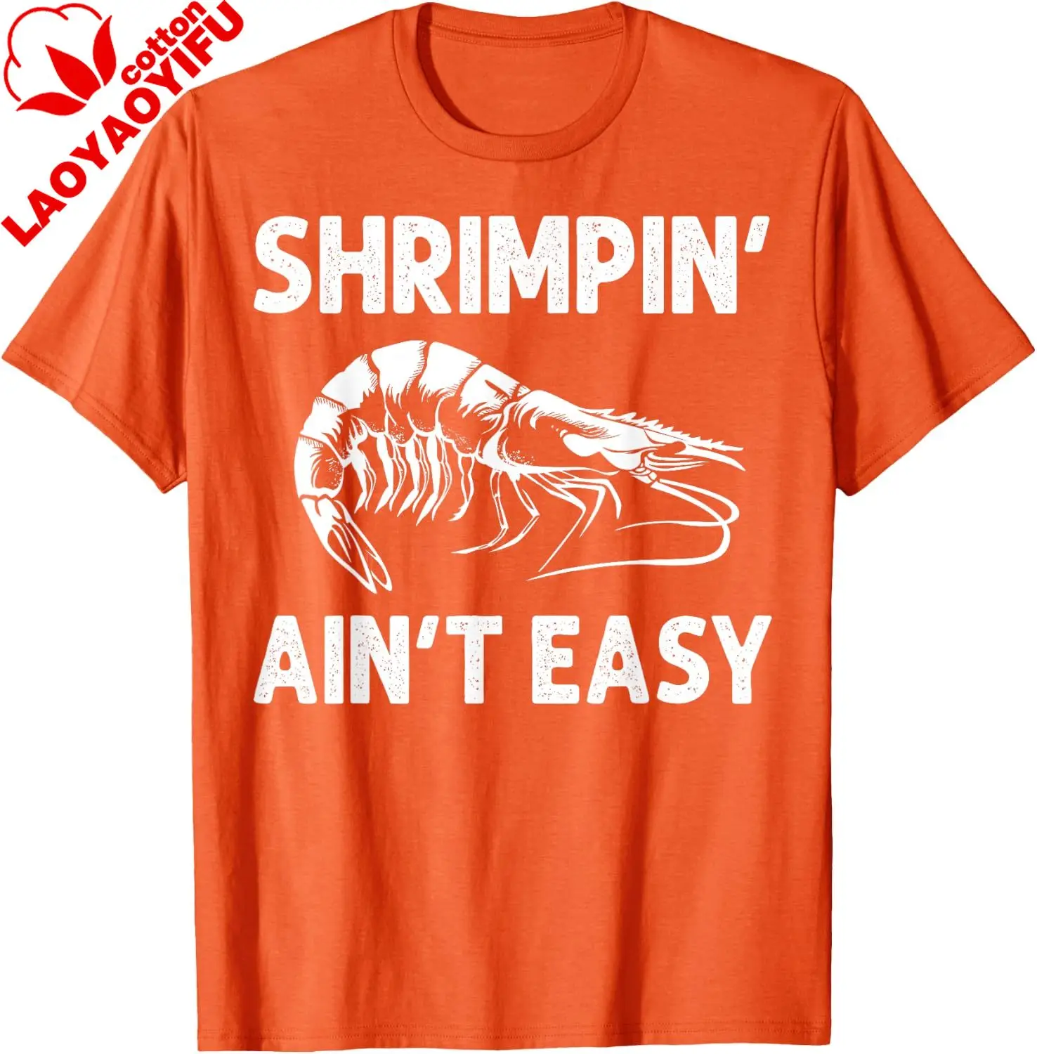 Фото Футболка с принтом «Funny Shrimpin' Ain't Easy Shrimp Gift Cool Fishing Fisher», индивидуальные подарки для мужчин, хлопковая футболка с принтом №3