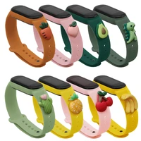 cartoon watch strap for xiaomi mi band 3 4 5 6 wristband smartwatch band silicone miband band 6 band 4 5 6 cute bracelet
