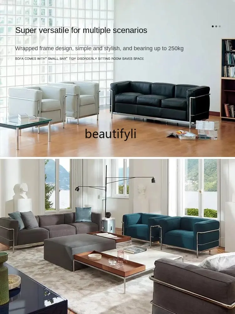 Скандинавский простой одноместный диван-стул с рамой из нержавеющей стали