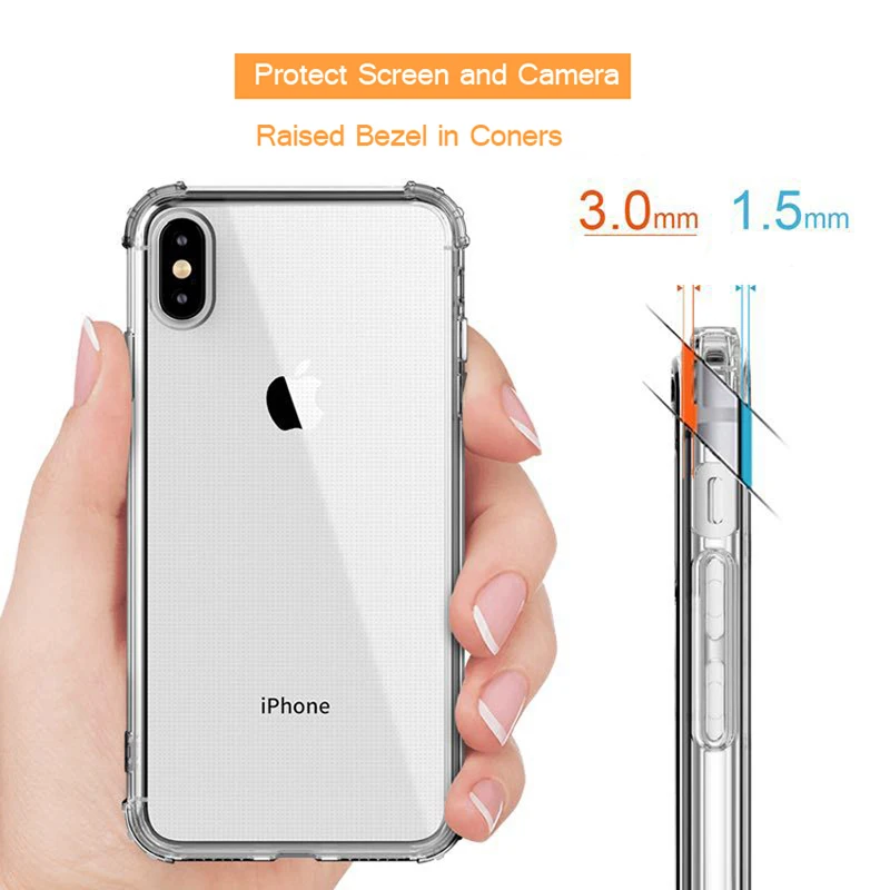 Soft Case for iPhone X XR XS Max 14 13 12 11 Pro Mini 6 6s 7 8 Plus 5 5S SE 2020 Cases Clear Shockproof Transparent Back Cover