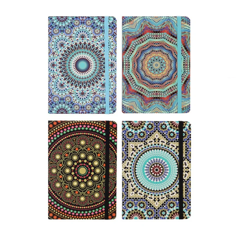 

4 PCS A6 Notebooks Exquisite Cover Lined Paper Notebook 96 Sheets (192 Pages) Note Books For Work Office School Home