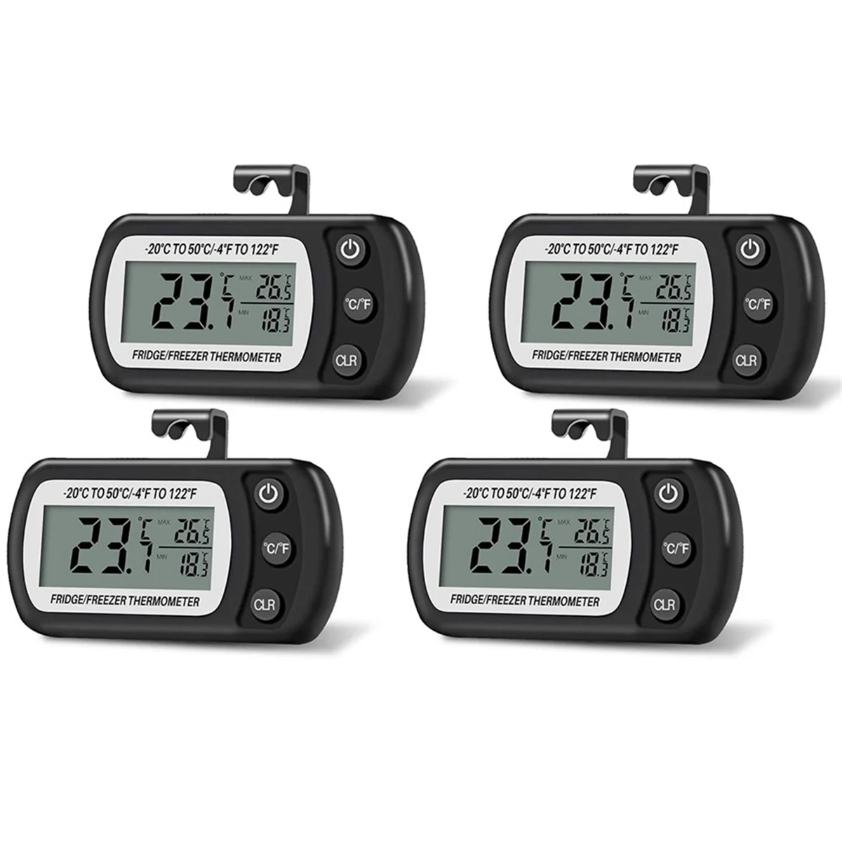 Цифровой фрижератор электронный термометр с большим ЖК-экраном для кухни 4 шт.