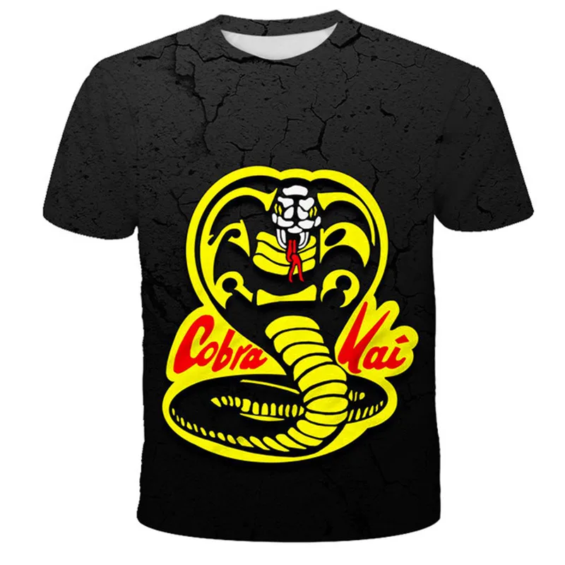 

New Children Clothes Thai Venomous Snake Cobra Kai T Shirt Teens Crewneck Casual Tops & Tees Boys New 2022 3d Print Funny Tee