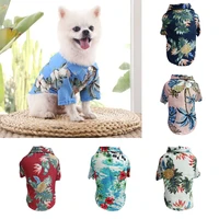 hawaiian style dog clothes summer pet leaf printed shirt for small medium dogs beach shirt short sleeve luxury puppy cat costume