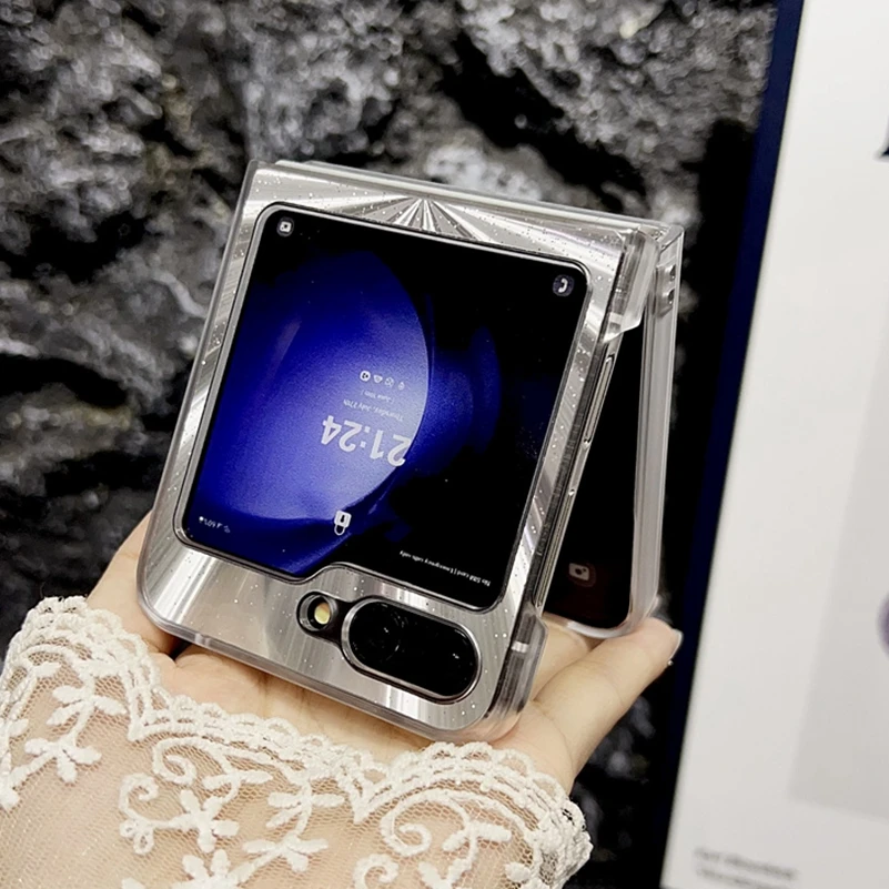 Роскошный чехол с лазерным перьем и Авророй для Samsung Galaxy Z Flip 6 5 4 3 Flip5 Zflip